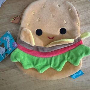 Squishmallows Burger Plush - Tan, Green, and Red Pencil Case